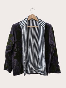เสื้อแจ็คเก็ตผ้ากำมะหยี่พิมพ์ลายสัญลักษณ์สันติภาพและหยินหยาง แขนยาว คอตั้ง ไซส์ใหญ่ เสื้อโค้ทผู้หญิงสำหรับฤดูใบไม้ร่วง - Product Image 4