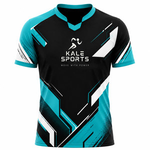 Maillot de football entièrement personnalisable et respirant, impression de logo personnalisé, manches courtes, col en V, maillots de football pour adultes - Product Image 3