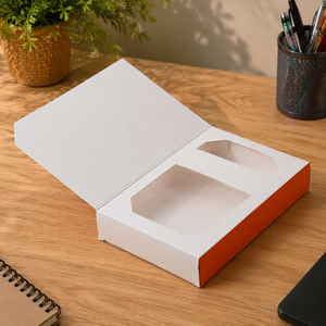 Boîte d'emballage rigide pour électronique en carton recyclé écologique |   Carton ondulé premium avec revêtement UV, laminage mat et gaufrage - Product Image 1