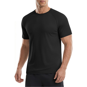 T-shirt de sport à manches courtes pour hommes, séchage rapide, couleur unie, tissu performant, vêtement confortable pour la course à pied - Product Image 1