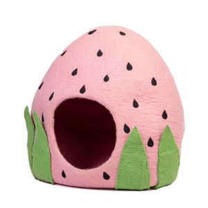 Cama para Gatos de Fieltro de Lana a Granel, Hecha a Mano, Gris Rayada, Forma Ovalada, Desmontable y Lavable, Fabricada en Nepal, OEM, Marca Privada, Gran Volumen - Product Image 4