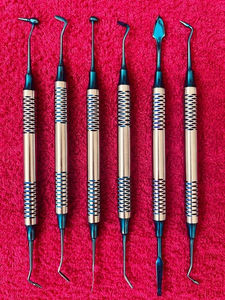 Juego de 6 Instrumentos Manuales para Rellenos Dentales de Composite, Recubiertos de Titanio, Acero Inoxidable, Herramientas Restauradoras, Aprobado por CE - Product Image 5