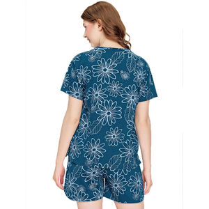 Ensemble d'été confortable pour femmes, 100% coton, ensemble réversible, t-shirts et shorts imprimés respirants, matériau de haute qualité - Product Image 6