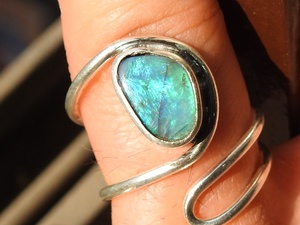 Australian <b>Opal</b> <b>Ring</b> Adjustable-925 Sterling Silver-October Birthstone-<b>Opal</b> Doublets-Handmade Jewelry-Gift For Her-MS - Product Image 5