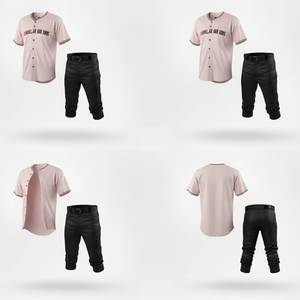 Professional Baseball <b>Uniform</b> <b>Custom</b> Team Jersey Pants Set Breathable Lightweight Athletic Sportswear Wholesale Supplier OEM - Product Image 4