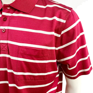 Camisa Formal Personalizada para Hombre, de Manga Corta, en Tela de Rizo Antiarrugas, Color Rojo y Blanco, con Bolsillo - Product Image 4