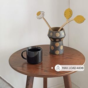 Modern Round Solid Wood Side <b>Table</b> with 3 Legs, Walnut <b>End</b> <b>Table</b> for Living Room, Bedroom, <b>Sofa</b> & Apartment - Product Image 4