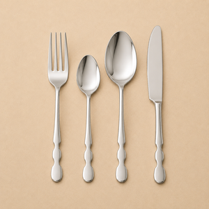 Classic Stainless Steel Salad Set With Spoon Fork Knife And Teaspoon In Black <b>Box</b> - Product Image 3