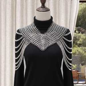 Silver Plated Stainless Steel Chainmail Armor Top Irregular Fashion Clothing Wearable Metal Craft - Product Image 5