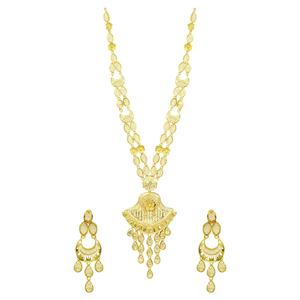 สร้อยคอทองชุบแบบไมครอน 14K18K24K ลายดอกไม้ ดีไซน์แฟชั่น สไตล์ตุรกี ดูไบ ชุดเครื่องประดับแบบดั้งเดิมสำหรับงานแต่งงานของผู้หญิง ขายส่ง - Product Image 4