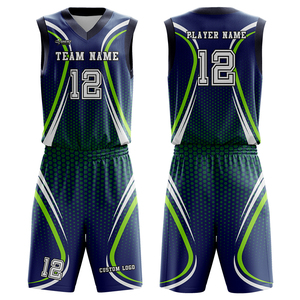 Custom Men's Basketball Jersey and Shorts Set 100% Polyester Breathable Lightweight <b>Athletic</b> Team Sportswear with Elastic Waist - Product Image 1