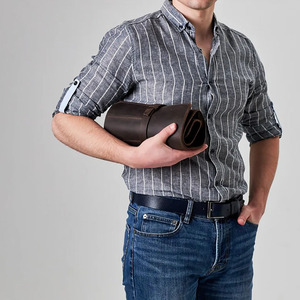 Bolsas organizadoras de herramientas de cuero premium personalizadas, proveedor mayorista, marca personalizada, calidad de exportación, almacenamiento portátil, rollo de herramientas de cuero. - Product Image 3