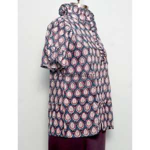 Camisa Mini de Algodón 100% con Estampado de Bloques para Mujer, Manga Larga, Corte Moderno, Ecológica y Transpirable, para Fiestas - Product Image 3