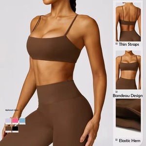 Custom Wholesale Womens Cross Print Sports <b>Bra</b> Push Up Fixed <b>Cup</b> Shockproof Yoga Bralette Breathable Elastic Fitness Vest - Product Image 1