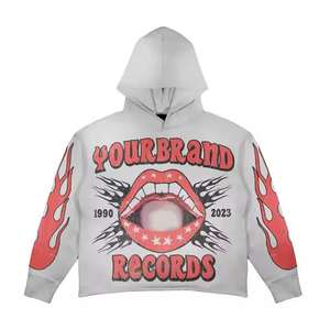 Sweat à capuche pour homme en coton lourd de qualité supérieure avec impression en relief - Product Image 3