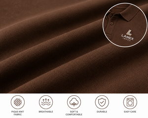 Camisa Polo Marrón Personalizada para Hombre |   Polo de Poliéster Premium con Logotipo Bordado |   Camisa de Uniforme Corporativo Transpirable de Secado Rápido - Product Image 5