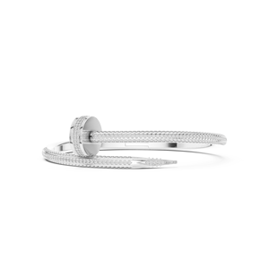 Bracelet en or avec diamants de laboratoire – Bracelet jonc enveloppant en diamants ronds – Bijoux de luxe modernes en diamants - Product Image 4