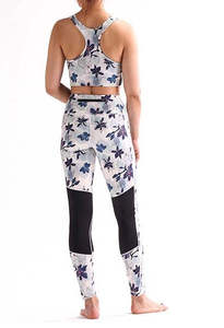 Ensemble de sport yoga taille haute pour femme – Legging et soutien-gorge de couleur unie, tenue d'entraînement durable en coton, deux pièces - Product Image 2