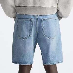 Nouveaux shorts en jean décontractés vintage taille haute pour hommes, grande taille, délavés clair, coupe droite, sexy, pour l'été - Product Image 4