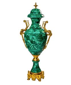 Base de fleurs en malachite pour la décoration de la maison - Product Image 1