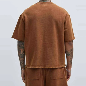 Ensemble personnalisé deux pièces short et t-shirt pour hommes, en coton, coupe ample, design unisexe oversize, pour hommes, ensemble t-shirt homme - Product Image 6