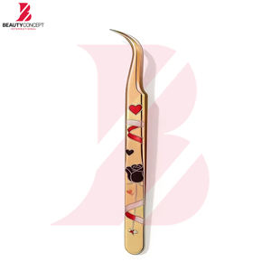Pince à épiler dorée personnalisée en gros, haute précision, pour volume et isolation, outils de beauté pour extensions de cils - Product Image 4