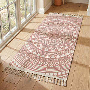 3' x 5' <b>Mandala</b> Printed Cotton Area <b>Rug</b> for Bohemian Bedroom Reading Nook & Modern Home Décor - Product Image 1