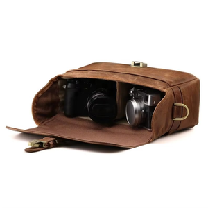 Crunch Leather <b>Camera</b> <b>Bag</b> DSLR Satchel <b>Bag</b>, Shoulder <b>Camera</b> <b>Bag</b>, <b>Camera</b> Protect Portable Outdoor Travel Photography <b>Camera</b> <b>Bag</b> - Product Image 3