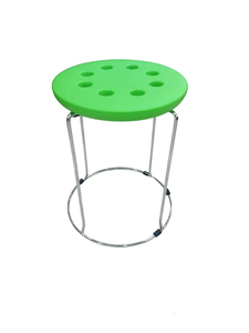 Round <b>Plastic</b> Folding <b>Stool</b> Portable Lightweight Metal Frame <b>Stool</b> for Home Camping Fishing and Outdoor Use - Product Image 3