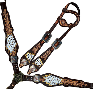 Nuevo cabezada y pechera de cuero genuino de alta calidad para equitación, productos ecuestres a un precio asequible - Product Image 1