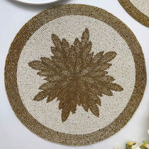 Mantel Individual de Vidrio con Cuentas Estilo Americano, Resistente al Calor, Redondo, para Comedor, Cocina, Restaurante, Bodas, Fiestas, Eventos, Catering - Product Image 1