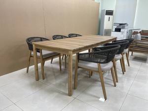 Élégant ensemble de table à manger en bois de teck massif essentiel de meubles de cuisine avec un design élégant - Product Image 5