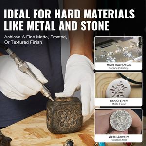 Grabador Neumático Portátil Ajustable de 1/8'' con Velocidad de 11400 BPM para Grabado en Metal, con Manguera de Aire y Micrófono - Product Image 3