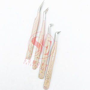 แหนบต่อขนตาสแตนเลสสีนู้ดสีเงินประกายติดฉลากตามสั่ง - Product Image 1