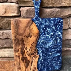 Custom Handmade Resin and Wooden Chopping <b>Board</b> Durable Kitchen Cutting <b>Board</b> with Natural Wood and Colorful Epoxy - Product Image 3