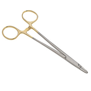 TC Ryder Manual Micro Needle Holder Driver 6 Inch Gold <b>Ring</b> <b>Tungsten</b> Carbide Reusable Surgical Microsurgery Instrument - Product Image 2