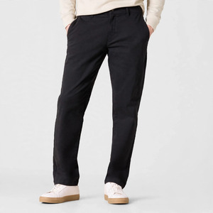 Pantalon Oxford en coton noir pour homme, coupe droite, taille mi-haute, fermeture boutonnée, décontracté, respirant, poches latérales, tissu tissé printanier - Product Image 1