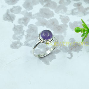 แหวนพลอยอเมทิสต์สีม่วง, แหวนเงินแท้ 925, แหวนพลอยสีม่วง, แหวนสีม่วง, แหวนดีไซน์แฮนด์เมด, แหวนสัญญาสำหรับเธอเป็นของขวัญ - Product Image 6
