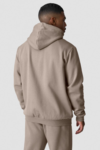Sudadera con Capucha y Cierre para Hombre, Color Beige, Corte Regular, Color Sólido, Informal, Felpa Francesa, 100% Algodón, Transpirable, Ecológica, 300g, Invierno - Product Image 4