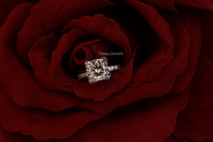 Anillo de Compromiso con Diamante Cultivado en Laboratorio con Corte Princesa, Certificado por IGI, Oro Blanco Clásico para Mujer en Oro de 10K, 14K, 18K, Plata 925, 935 - Product Image 3