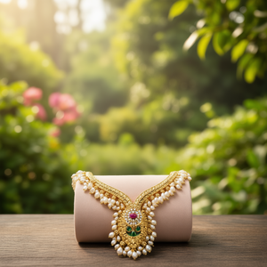 Elegant Pota Stone and <b>Pearl</b> <b>Necklace</b> <b>Set</b> 10575622PGR Fashionable Jewelry for Women - Product Image 3