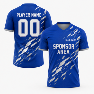 เสื้อฟุตบอลพิมพ์โลโก้ทีมตามสั่ง ผ้าโพลีเอสเตอร์รีไซเคิล ระบายอากาศได้ดี แผงหลังเป็นตาข่าย ซับเหงื่อ สำหรับผู้ใหญ่ทุกเพศ - Product Image 1