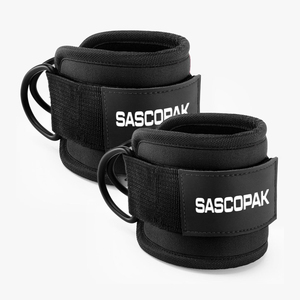 Sangles de cheville en néoprène 8 mm avec logo personnalisé pour machine à câble, entraînement des jambes et des fessiers, musculation en salle de sport, avec doubles anneaux en R - Product Image 3