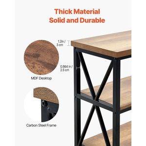 Mesa Consola de 3 Niveles de 55.1 Pulgadas, Mesa Larga para Entrada, Mesa Estrecha para Pasillo, Consola para Decoración del Hogar - Product Image 4