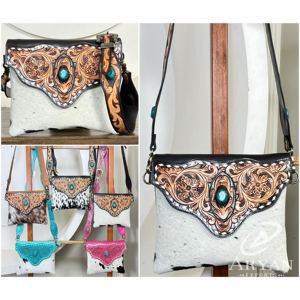Nuevos Bolsos de Mano de Moda Occidental para Mujer, Bolsos Cruzados de Cuero Repujado a Mano de Alta Calidad, Diseño de Piel de Vaca, Bolsos Cruzados de Hombro para Mujer - Product Image 1