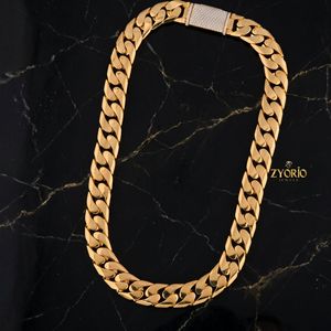 Luxury Gold Cuban Link Chain <b>Necklace</b> for Men Hip Hop Thick Miami Cuban Chain <b>Statement</b> Jewelry with Iced Out Clasp - Product Image 3