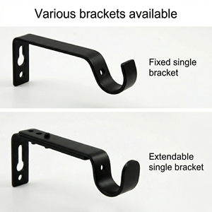 Contemporary Metal <b>Curtain</b> Pole Wall Brackets Durable Adjustable for Multiple Pole Sizes - Product Image 2