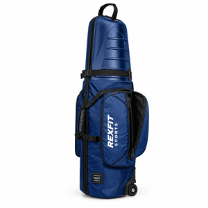 High Capacity Golf Club Carrier <b>Travel</b> <b>Bag</b> <b>with</b> Foldable Storage Design Interior Padded Support <b>Wheels</b> and Secure Zipper Closure - Product Image 2