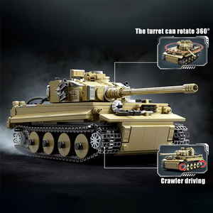 Ensemble de blocs de construction de char lourd Tiger, 1012 pièces, modèle de blocs de construction de la série militaire, adapté aux cadeaux et à la décoration du salon - Product Image 2
