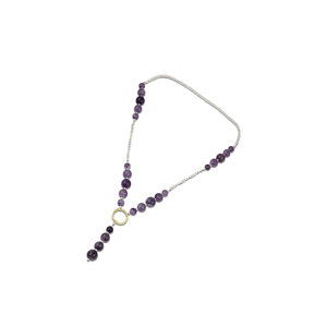 Collier de perles d'eau douce violettes, chaîne de perles facettées, bijoux pour femmes, cadeau de fête ou de mariage - Product Image 2